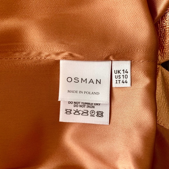 OSMAN FRALIA METALLIC ROSE GOLD TRENCH COAT NWT!! - Picture 9 of 10